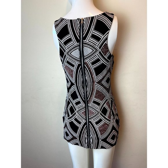 Speechless Women Glitter Bodycon Dress D65721J444 Round Neck Zip Black Silver 9 - Picture 5 of 11